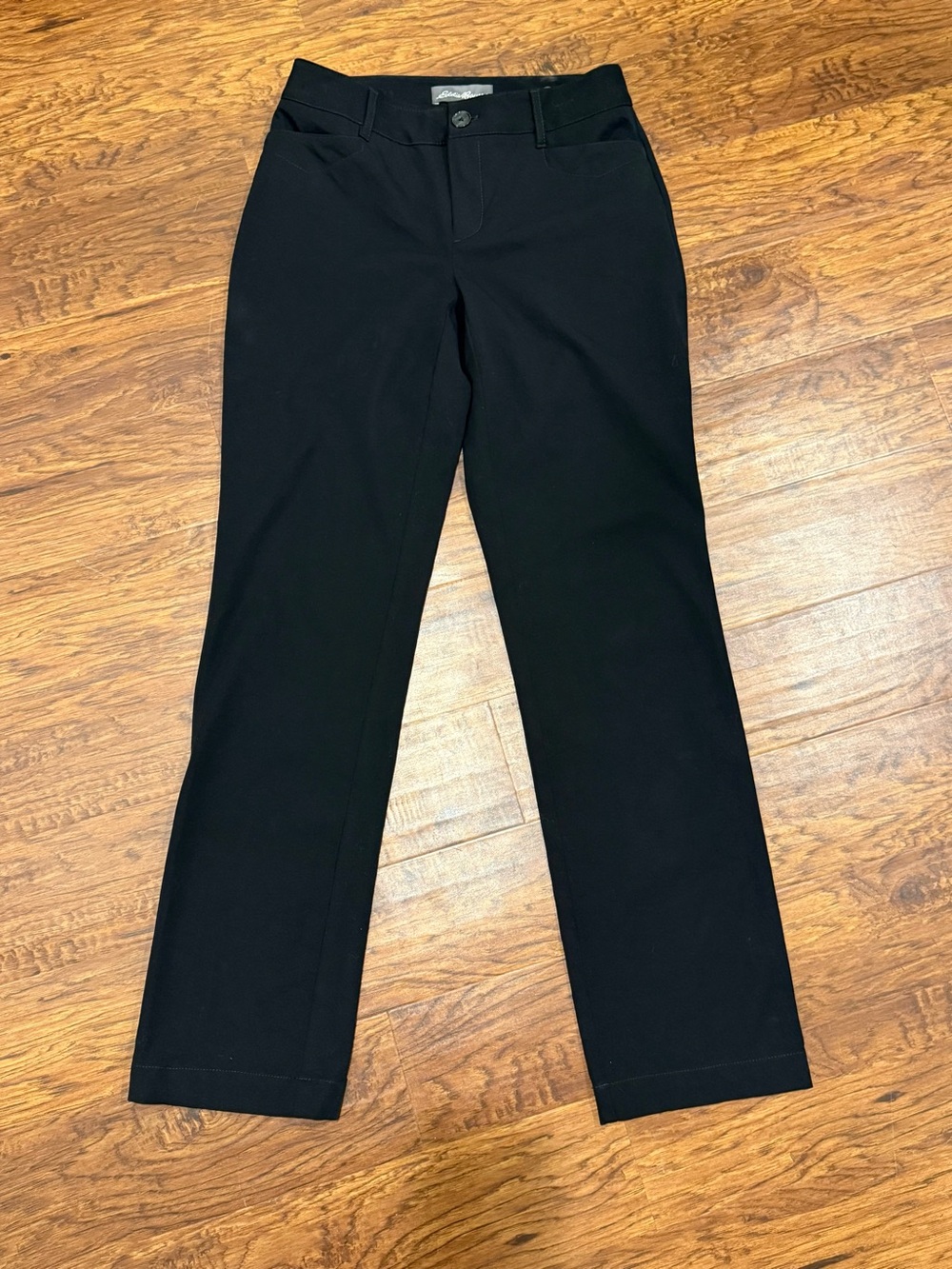 Eddie Bauer Curvy Fit Black Stretch Cotton Trousers Pants Size 4